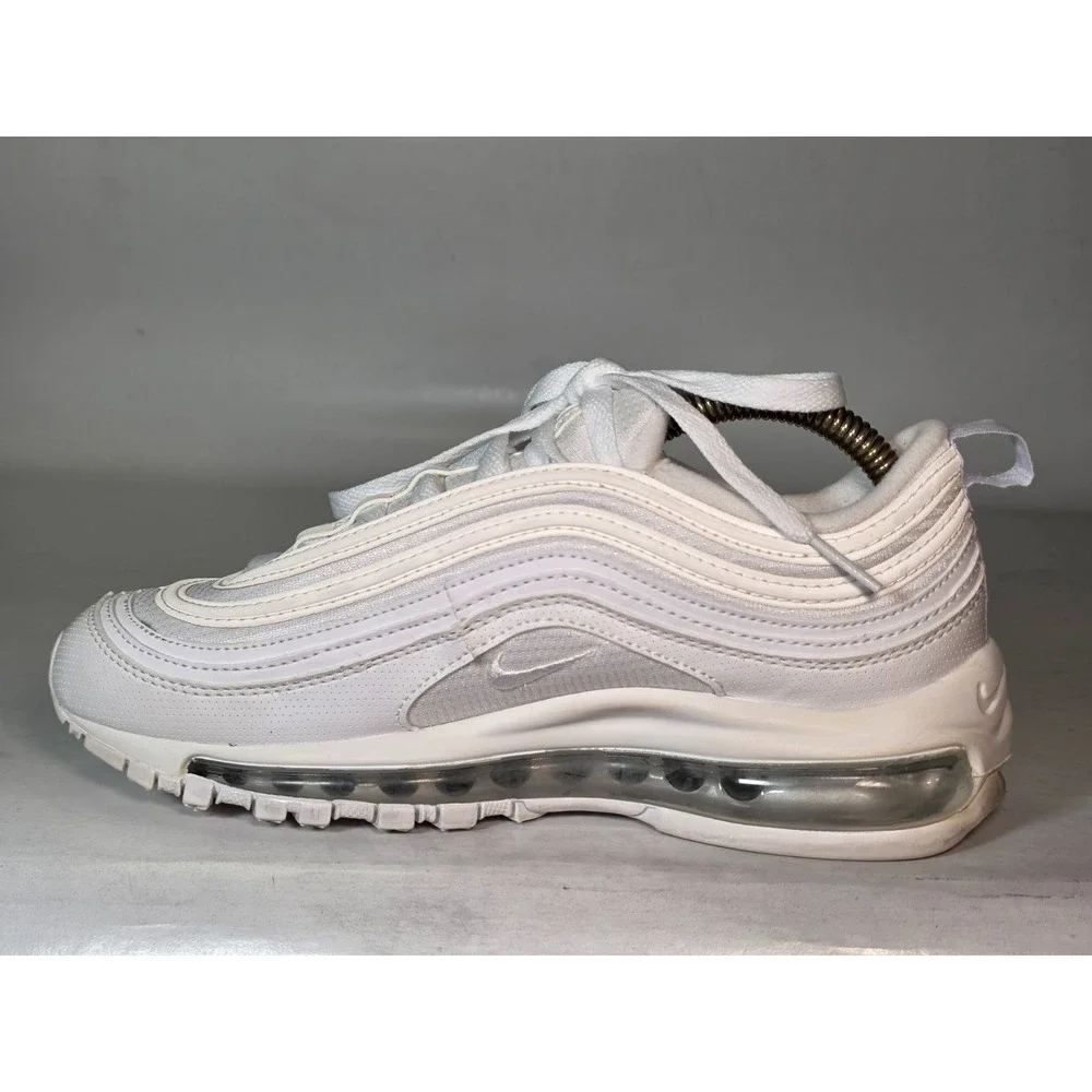 Nike Air Max 97 Youth Sneakers‎ Size 5 Y White Metallic Silver Casual Shoes